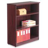 Alera Valencia Series Bookcase, Three-Shelf, 31 3/4w x 14d x 39 3/8h, Mahogany (VA634432MY)