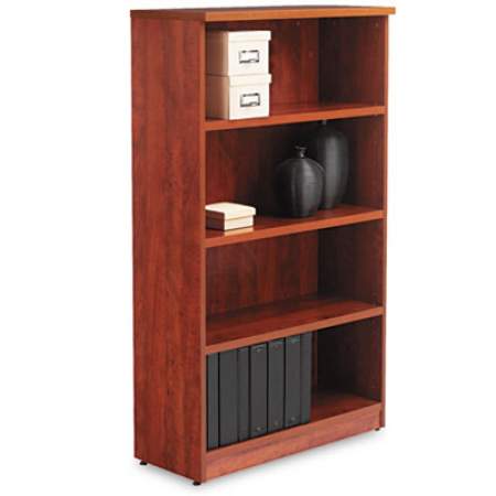 Alera Valencia Series Bookcase, Four-Shelf, 31 3/4w x 14d x 54 7/8h, Medium Cherry (VA635632MC)