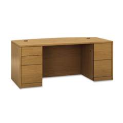 HON 10500 Series Bow Front Double Pedestal Desk with Full-Height Pedestals, 72" x 36" x 29.5", Harvest (105899CC)