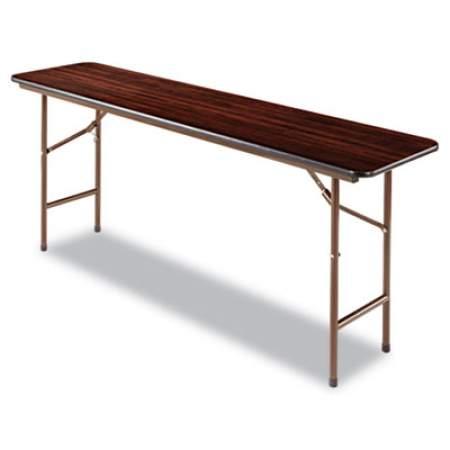 Alera Wood Folding Table, Rectangular, 71.88w x 17.75d x 29.13h, Mahogany (FT727218MY)