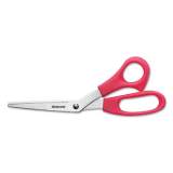 Westcott Value Line Stainless Steel Shears, 8" Long, 3.5" Cut Length, Red Offset Handle (10703)