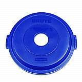 Bottle/Can Recycling Top for BRUTE 32 gal Containers, Round Openings, 9.8w x 22.9d x 22.3h, Blue (1788376)