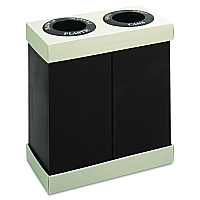 At-Your-Disposal Recycling Center, Two 28 gal Bins, Polyethylene, Black (9794BL)