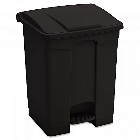 Large Capacity Plastic Step-On Receptacle, 17 gal, Plastic, Black (9922BL)