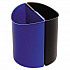 Desk-Side Recycling Receptacle, 3 gal, Plastic, Black/Blue (9927BB)