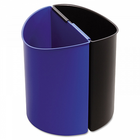 Desk-Side Recycling Receptacle, 7 gal, Plastic, Black/Blue (9928BB)