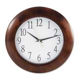 Universal Round Wood Wall Clock, 12.75" Overall Diameter, Cherry Case, 1 AA (sold separately) (10414)