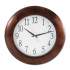 Universal Round Wood Wall Clock, 12.75" Overall Diameter, Cherry Case, 1 AA (sold separately) (10414)
