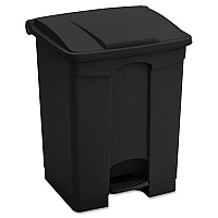 Large Capacity Plastic Step-On Receptacle, 23 gal, Plastic, Black (9923BL)