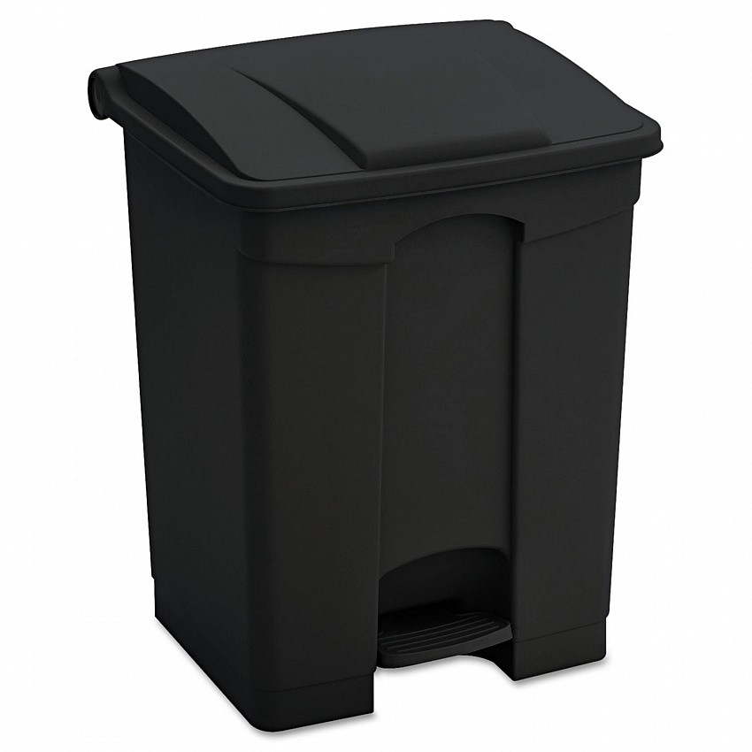 Large Capacity Plastic Step-On Receptacle, 23 gal, Plastic, Black (9923BL)
