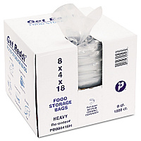 Food Bags, 2-Gallon, 8" x 4" x 18", Clear, 1,000/Carton (PB080418H)