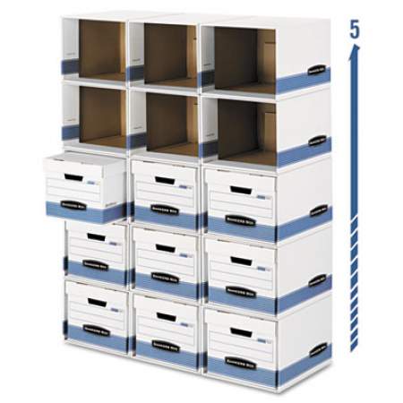 Bankers Box File/Cube Box Shell, Legal/Letter, 23.75 x 19.75, White/Blue, 6/Carton (0162601)