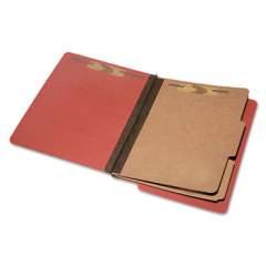 AbilityOne 7530015907104 SKILCRAFT End Tab Classification Folders, 2 Dividers, Letter Size, Earth Red, 10/Box