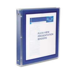 Avery Flexi-View Binder with Round Rings, 3 Rings, 1" Capacity, 11 x 8.5, Navy Blue (17685)