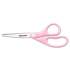 Westcott All Purpose Pink Ribbon Scissors, 8" Long, 3.5" Cut Length, Pink Straight Handle (15387)