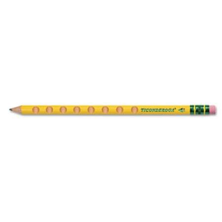 Ticonderoga Groove Pencils, HB (#2), Black Lead, Yellow Barrel, 10/Pack (13058)