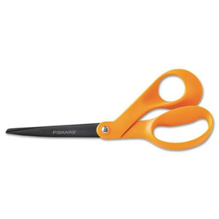 Fiskars Our Finest Scissors, 8" Long, 3.1" Cut Length, Orange Offset Handle (1999701007)