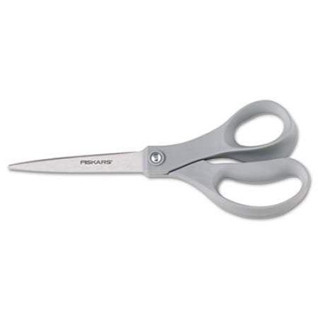 Fiskars Contoured Performance Scissors, 8" Long, 3.5" Cut Length, Gray Straight Handle (1424901014)