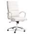 Alera Neratoli High-Back Slim Profile Chair, Faux Leather, 275 lb Cap, 17.32" to 21.25" Seat Height, White Seat/Back, Chrome (NR4106)