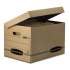 Bankers Box SYSTEMATIC Basic-Duty Attached Lid Storage Boxes, Letter/Legal Files, Kraft/Green, 12/Carton (12772)