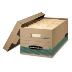 Bankers Box STOR/FILE Medium-Duty Storage Boxes, Letter Files, 12.88" x 25.38" x 10.25", Kraft/Green, 12/Carton (1270101)