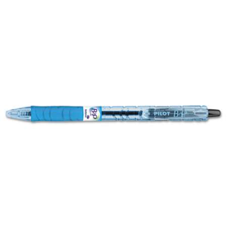 Pilot B2P Bottle-2-Pen Recycled Ballpoint Pen, Retractable, Fine 0.7 mm, Black Ink, Translucent Blue Barrel, Dozen (32600)