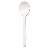 Plastic Cutlery, Mediumweight Soup Spoon, White, 1,000/Carton (PSM21)