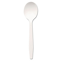 Plastic Cutlery, Mediumweight Soup Spoon, White, 1,000/Carton (PSM21)