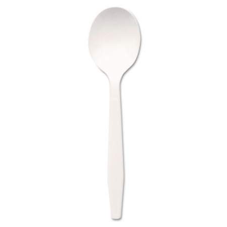 Dixie Plastic Cutlery, Mediumweight Soup Spoons, White, 1,000/Carton (PSM21)