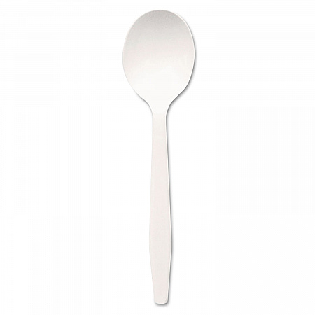 Plastic Cutlery, Mediumweight Soup Spoon, White, 1,000/Carton (PSM21)