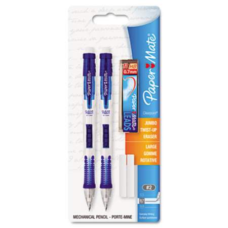 Paper Mate Clear Point Mechanical Pencil, 0.7 mm, HB (#2.5), Black Lead, Randomly Assorted Barrel Colors, 2/Pack (56047PP)