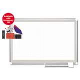 MasterVision All Purpose Porcelain Dry Erase Planning Board, 1 x 1 Grid, 72 x 48, Silver (CR1232830A)