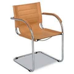 Safco Flaunt Series Guest Chair, 21.5" x 23" x 31.75", Camel Seat/Back, Chrome Base (3457CM)