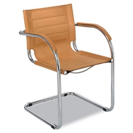 Safco Flaunt Series Guest Chair, 21.5" x 23" x 31.75", Camel Seat/Back, Chrome Base (3457CM)