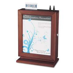 Safco Customizable Wood Suggestion Box, 10.5 x 5.75 x 14.5, Glass/Wood, Mahogany (4236MH)