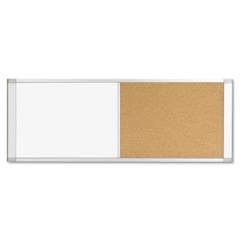 MasterVision Combo Cubicle Workstation Dry Erase/Cork Board, 48x18, Silver Frame (XA42003700)