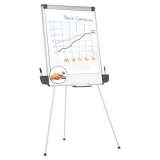 Universal Tripod-Style Dry Erase Easel, Easel: 44" to 78", Board: 29" x 41", White/Silver (43031)
