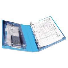 Avery Mini Size Protect and Store View Binder with Round Rings, 3 Rings, 1" Capacity, 8.5 x 5.5, Blue (23014)