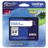 Brother P-Touch TZe Standard Adhesive Laminated Labeling Tape, 0.7" x 26.2 ft, Blue on White (TZE243)