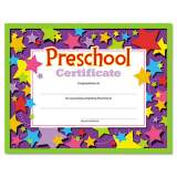 TREND Colorful Classic Certificates, Preschool Diploma, 11 x 8.5, Horizontal Orientation, Assorted Colors, 30/Pack (T17006)