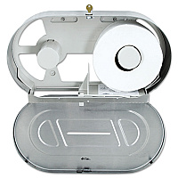 Stainless Steel Two-Roll Jumbo Toilet Tissue Dispenser, 20.81 x 5.31 x 11.38, Satin-Finish Stainless Steel (2892)