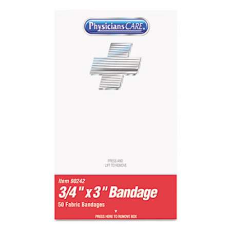 PhysiciansCare by First Aid Only XPRESS First Aid Kit Refill, Bandages, 3/4" x 3" Plastic, 50/Box (90242)
