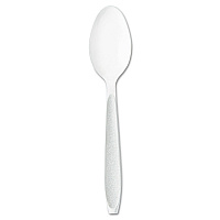 Impress Heavyweight Full-Length Polystyrene Cutlery, Spoon, Plastic, White, 1,000/Carton (HSWT0007)