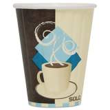 Dart Duo Shield Insulated Paper Hot Cups, 8 oz, Tuscan Cafe, Chocolate/Blue/Beige, 1,000/Carton (IC8J7534CT)