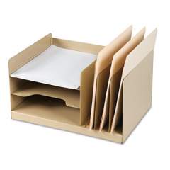 AbilityOne 7520014521563 SKILCRAFT Combination Desk File, 6 Sections, Letter Size Files, 14" x 7.75" x 11", Beige