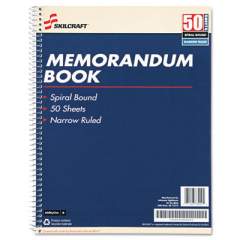 AbilityOne 7530002866952 SKILCRAFT Spiralbound Memorandum Book, Medium/College Rule, Blue/White Cover, 11 x 8.5, 50 Sheets, 12/Pack