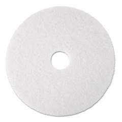 3M Low-Speed Super Polishing Floor Pads 4100, 19" Diameter, White, 5/Carton (08483)