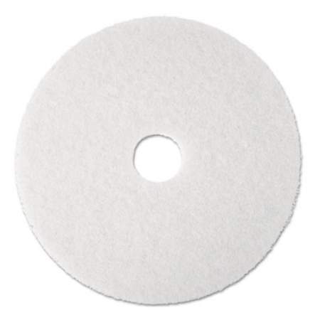 3M Low-Speed Super Polishing Floor Pads 4100, 20" Diameter, White, 5/Carton (08484)