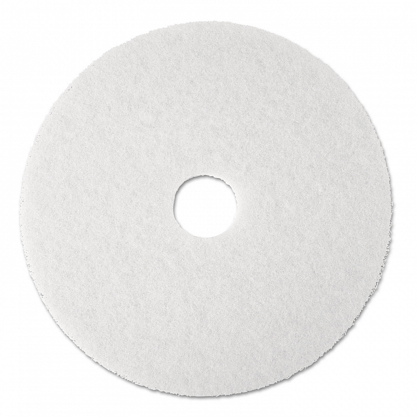 Low-Speed Super Polishing Floor Pads 4100, 20" Diameter, White, 5/Carton (08484)