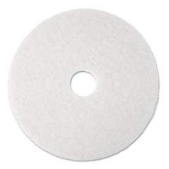 3M Low-Speed Super Polishing Floor Pads 4100, 13" Diameter, White, 5/Carton (08477)
